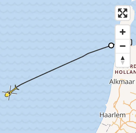 Vlucht Kustwachthelikopter PH-SAR van Vliegveld De Kooy naar  op donderdag 24 oktober 2024 11:07