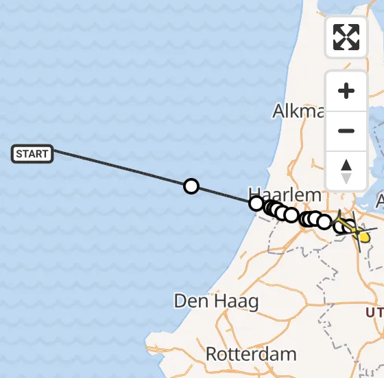 Vlucht Kustwachthelikopter PH-SAR van  naar Academisch Medisch Centrum (AMC) op donderdag 24 oktober 2024 12:03