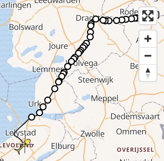 Vlucht Traumahelikopter PH-DOC van Groningen Airport Eelde naar Lelystad op donderdag 24 oktober 2024 12:22