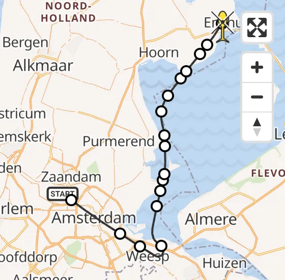 Vlucht Traumahelikopter PH-LLN van Amsterdam Heliport naar Bovenkarspel op donderdag 24 oktober 2024 12:44