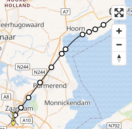 Vlucht Traumahelikopter PH-LLN van Bovenkarspel naar Amsterdam Heliport op donderdag 24 oktober 2024 13:18