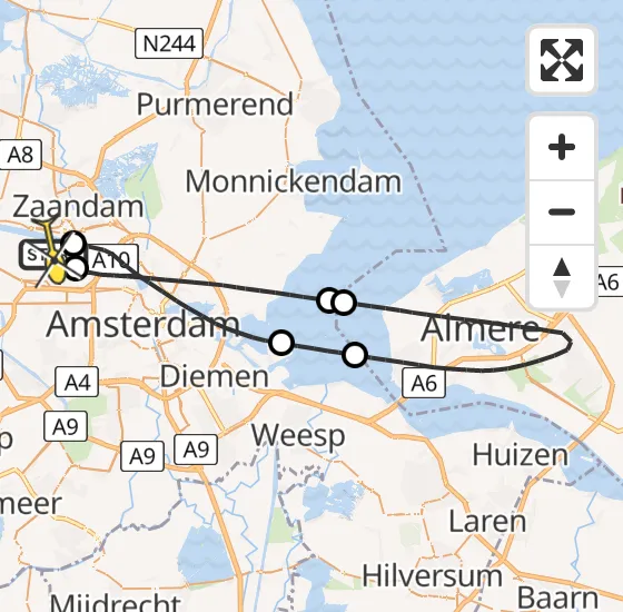 Vlucht Traumahelikopter PH-LLN van Amsterdam Heliport naar Amsterdam Heliport op donderdag 24 oktober 2024 13:44