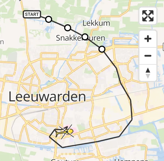 Vlucht Ambulancehelikopter PH-OOP van Vliegbasis Leeuwarden naar Leeuwarden op donderdag 24 oktober 2024 13:59
