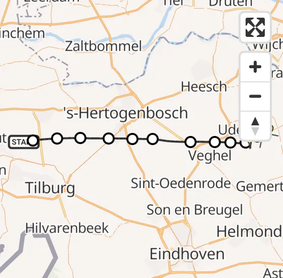 Vlucht Traumahelikopter PH-MAA van De Moer naar Vliegbasis Volkel op donderdag 24 oktober 2024 14:31