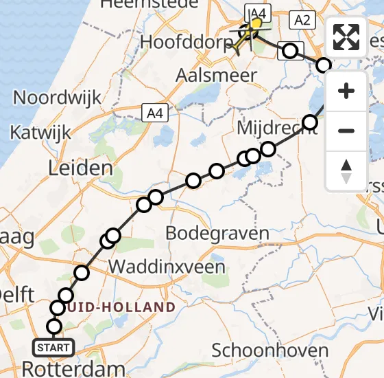 Vlucht Politiehelikopter PH-PXX van Rotterdam The Hague Airport naar Schiphol op donderdag 24 oktober 2024 15:28