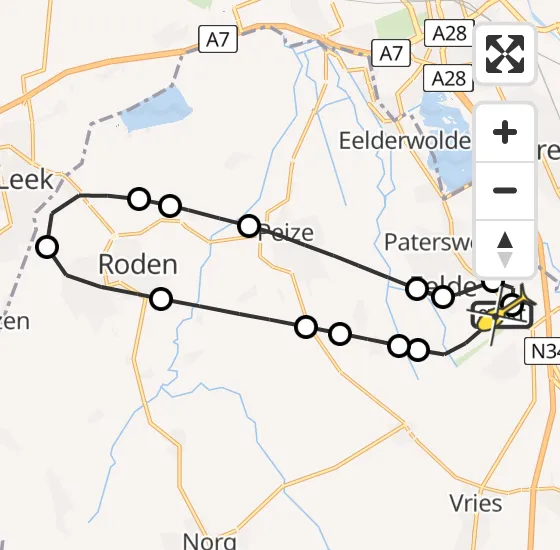 Vlucht Traumahelikopter PH-TTR van Groningen Airport Eelde naar Groningen Airport Eelde op donderdag 24 oktober 2024 15:37