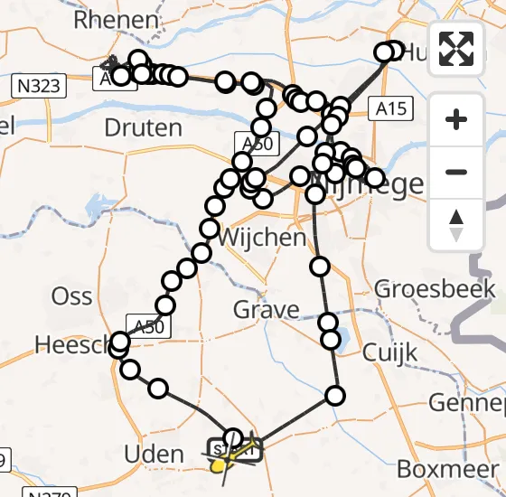 Vlucht Politiehelikopter PH-PXD van Vliegbasis Volkel naar Vliegbasis Volkel op donderdag 24 oktober 2024 16:10