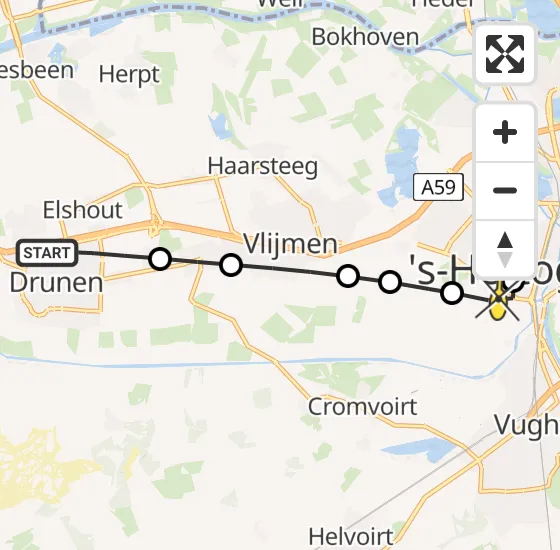 Vlucht Traumahelikopter PH-MAA van Drunen naar 's-Hertogenbosch op donderdag 24 oktober 2024 16:21