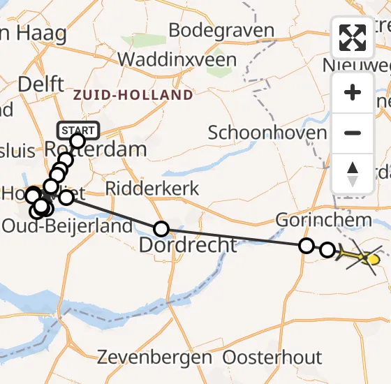 Vlucht Politiehelikopter PH-PXB van Rotterdam The Hague Airport naar Andel op donderdag 24 oktober 2024 16:23