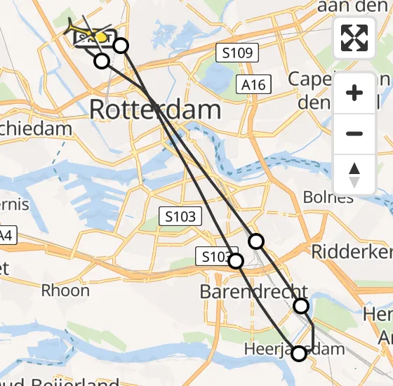 Vlucht Traumahelikopter PH-HVB van Rotterdam The Hague Airport naar Rotterdam The Hague Airport op donderdag 24 oktober 2024 16:48