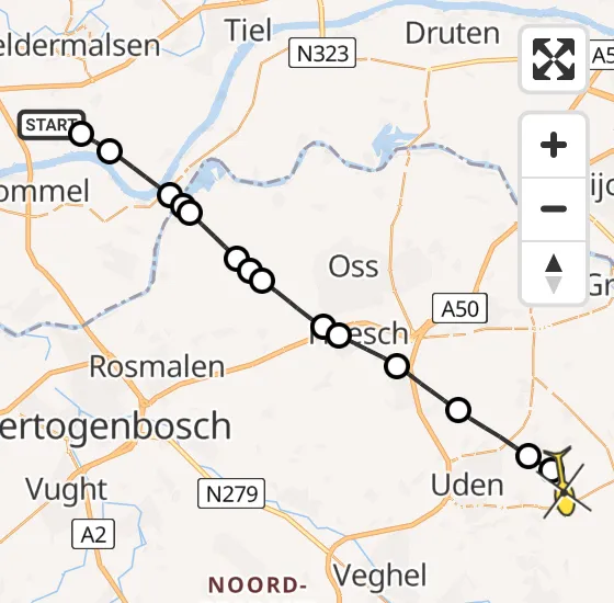 Vlucht Traumahelikopter PH-MAA van Neerijnen naar Vliegbasis Volkel op donderdag 24 oktober 2024 17:23