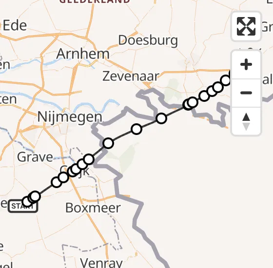 Vlucht Traumahelikopter PH-MAA van Vliegbasis Volkel naar Heelweg op donderdag 24 oktober 2024 17:57