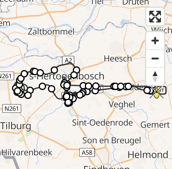 Vlucht Politiehelikopter PH-PXD van Vliegbasis Volkel naar Vliegbasis Volkel op donderdag 24 oktober 2024 19:03