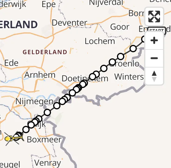 Vlucht Traumahelikopter PH-MAA van Enschede naar Vliegbasis Volkel op donderdag 24 oktober 2024 19:07