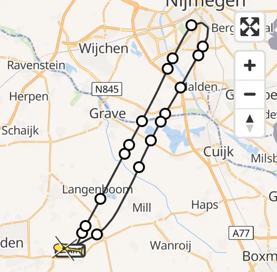 Vlucht Traumahelikopter PH-MAA van Vliegbasis Volkel naar Vliegbasis Volkel op donderdag 24 oktober 2024 20:00