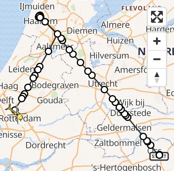 Vlucht Politiehelikopter PH-PXB van Oss naar Rotterdam The Hague Airport op vrijdag 25 oktober 2024 1:22