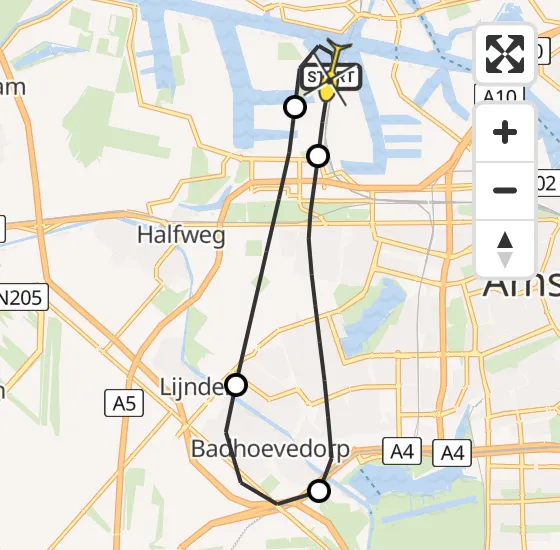 Vlucht Traumahelikopter PH-LLN van Amsterdam Heliport naar Amsterdam Heliport op vrijdag 25 oktober 2024 2:46