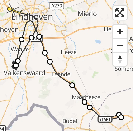 Vlucht Politiehelikopter PH-PXD van Weert naar Eindhoven op vrijdag 25 oktober 2024 10:18