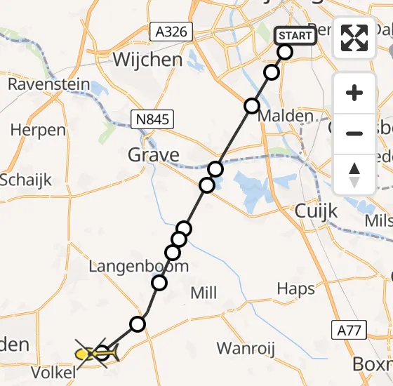 Vlucht Traumahelikopter PH-MAA van Radboud Universitair Medisch Centrum naar Vliegbasis Volkel op vrijdag 25 oktober 2024 10:34