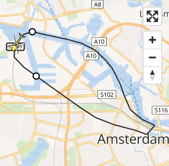 Vlucht Traumahelikopter PH-LLN van Amsterdam Heliport naar Amsterdam Heliport op vrijdag 25 oktober 2024 13:07