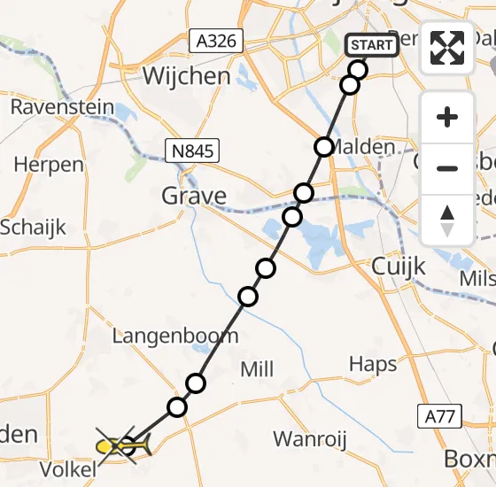 Vlucht Traumahelikopter PH-MAA van Radboud Universitair Medisch Centrum naar Vliegbasis Volkel op vrijdag 25 oktober 2024 13:48