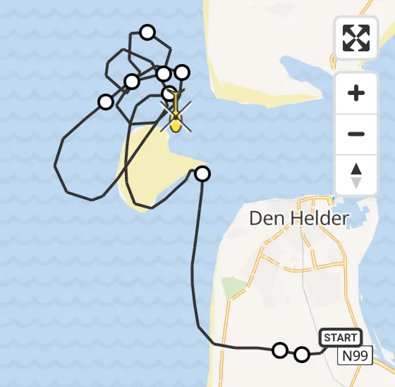 Vlucht Kustwachthelikopter PH-SAR van Vliegveld De Kooy naar Den Hoorn op vrijdag 25 oktober 2024 13:50