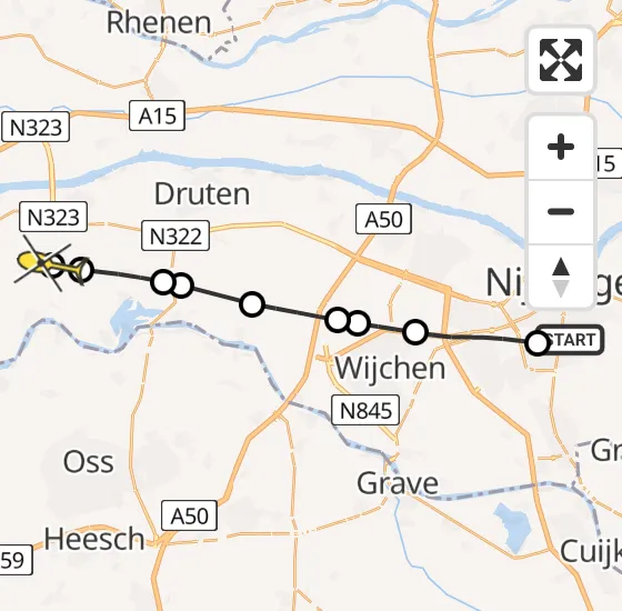 Vlucht Traumahelikopter PH-HVB van Radboud Universitair Medisch Centrum naar Wamel op vrijdag 25 oktober 2024 14:26