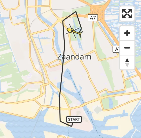 Vlucht Traumahelikopter PH-LLN van Zaandam naar Zaandam op vrijdag 25 oktober 2024 15:36