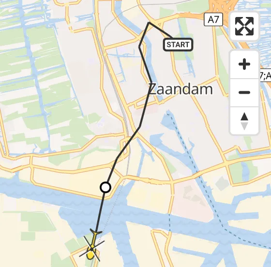 Vlucht Traumahelikopter PH-LLN van Zaandam naar Amsterdam Heliport op vrijdag 25 oktober 2024 16:03