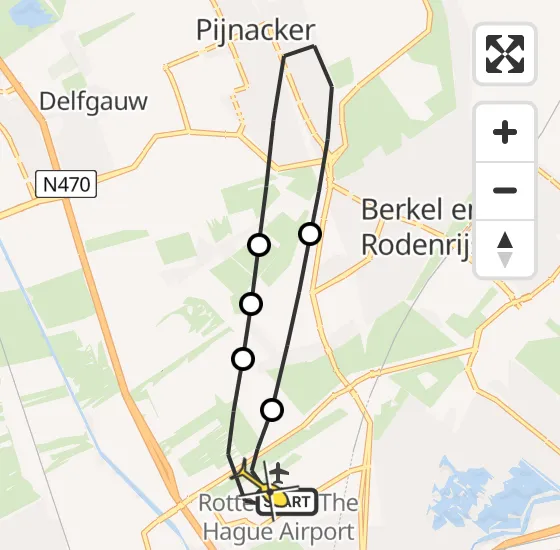 Vlucht Traumahelikopter PH-HVB van Rotterdam The Hague Airport naar Rotterdam The Hague Airport op vrijdag 25 oktober 2024 17:02