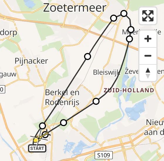 Vlucht Traumahelikopter PH-HVB van Rotterdam The Hague Airport naar Rotterdam The Hague Airport op vrijdag 25 oktober 2024 23:23