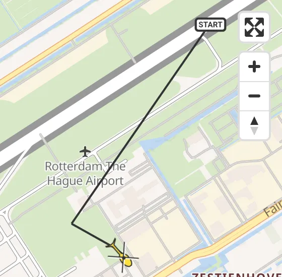 Vlucht Traumahelikopter PH-HVB van Rotterdam The Hague Airport naar Rotterdam The Hague Airport op vrijdag 25 oktober 2024 23:35