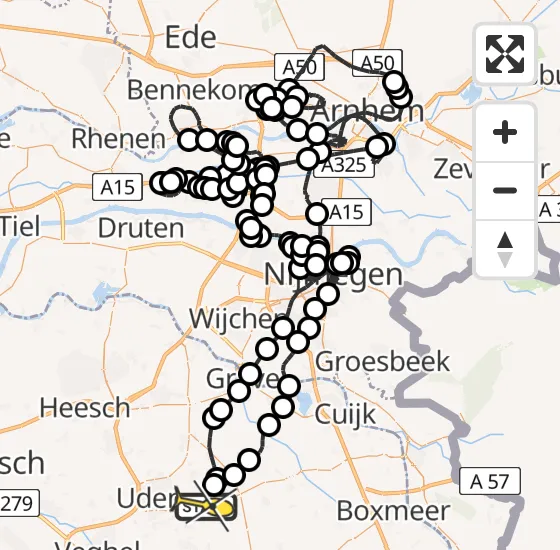 Vlucht Politiehelikopter PH-PXD van Vliegbasis Volkel naar Vliegbasis Volkel op zaterdag 26 oktober 2024 11:21