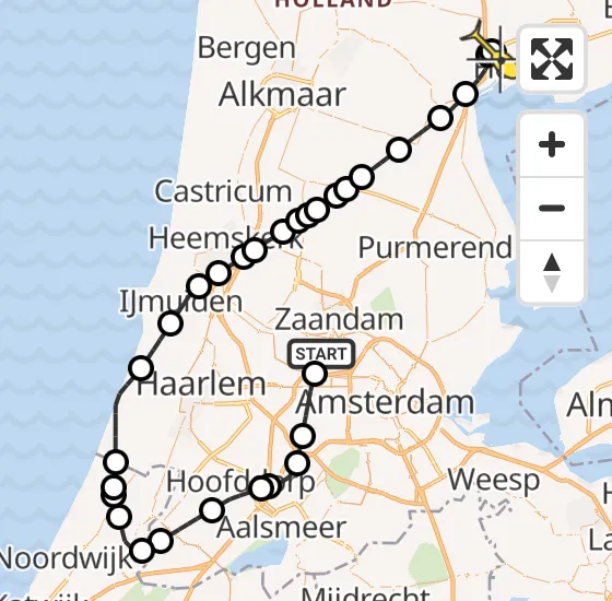 Vlucht Traumahelikopter PH-LLN van Amsterdam Heliport naar Zwaag op zaterdag 26 oktober 2024 11:25