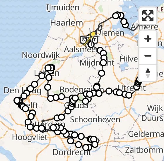 Vlucht Politiehelikopter PH-PXX van Schiphol naar Schiphol op zaterdag 26 oktober 2024 11:42