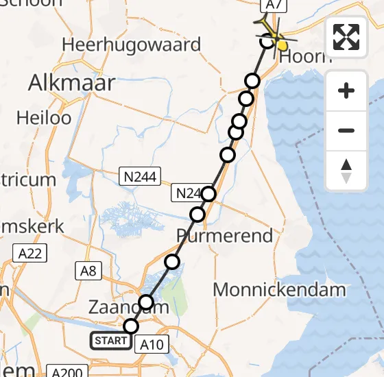 Vlucht Traumahelikopter PH-LLN van Amsterdam Heliport naar Wognum op zaterdag 26 oktober 2024 16:23