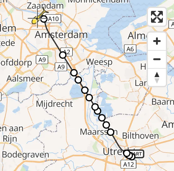 Vlucht Traumahelikopter PH-LLN van Universitair Medisch Centrum Utrecht naar Amsterdam Heliport op zaterdag 26 oktober 2024 18:17