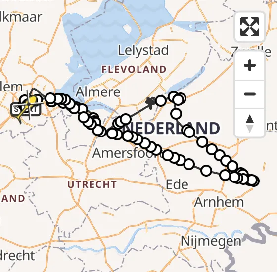 Vlucht Politiehelikopter PH-PXX van Schiphol naar Schiphol op zaterdag 26 oktober 2024 19:32