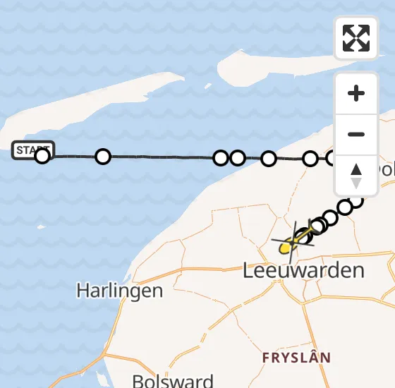 Vlucht Ambulancehelikopter PH-OOP van West-Terschelling naar Jelsum op zondag 27 oktober 2024 2:13