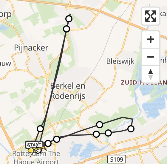 Vlucht Traumahelikopter PH-HVB van Rotterdam The Hague Airport naar Rotterdam The Hague Airport op zondag 27 oktober 2024 7:48