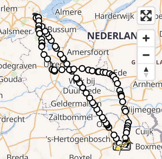 Vlucht Politiehelikopter PH-PXD van Vliegbasis Volkel naar Vliegbasis Volkel op zondag 27 oktober 2024 8:24