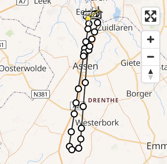 Vlucht Traumahelikopter PH-TTR van Groningen Airport Eelde naar Groningen Airport Eelde op zondag 27 oktober 2024 8:35