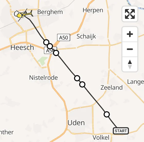 Vlucht Traumahelikopter PH-MAA van Vliegbasis Volkel naar Oss op zondag 27 oktober 2024 9:38