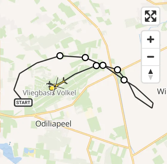 Vlucht Politiehelikopter PH-PXD van Vliegbasis Volkel naar Vliegbasis Volkel op zondag 27 oktober 2024 11:00