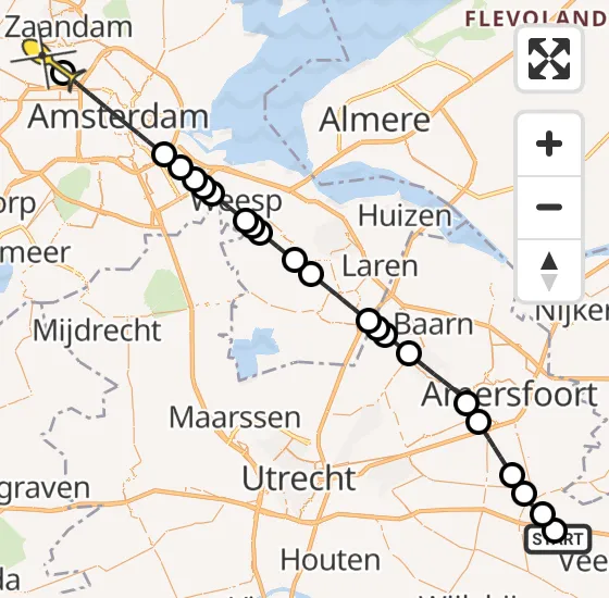 Vlucht Traumahelikopter PH-LLN van Leersum naar Amsterdam Heliport op zondag 27 oktober 2024 11:17