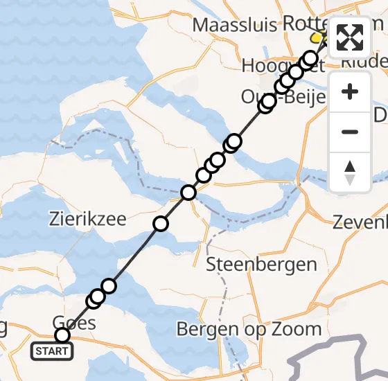 Vlucht Traumahelikopter PH-HVB van 's-Heer Abtskerke naar Erasmus MC op zondag 27 oktober 2024 11:30