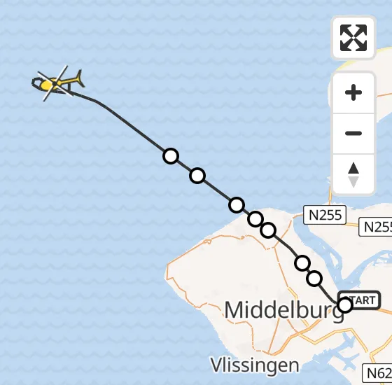 Vlucht Kustwachthelikopter PH-NCG van Vliegveld Midden-Zeeland naar  op zondag 27 oktober 2024 11:52