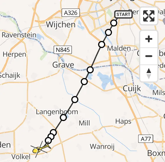 Vlucht Traumahelikopter PH-MAA van Radboud Universitair Medisch Centrum naar Vliegbasis Volkel op zondag 27 oktober 2024 14:42