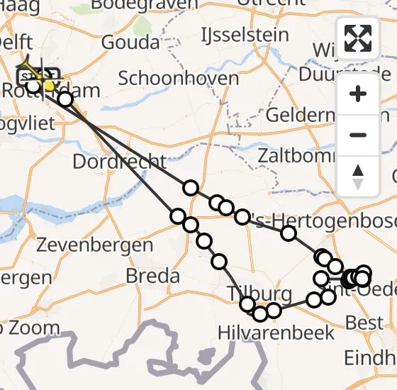 Vlucht Politiehelikopter PH-PXE van Rotterdam The Hague Airport naar Rotterdam The Hague Airport op zondag 27 oktober 2024 15:43