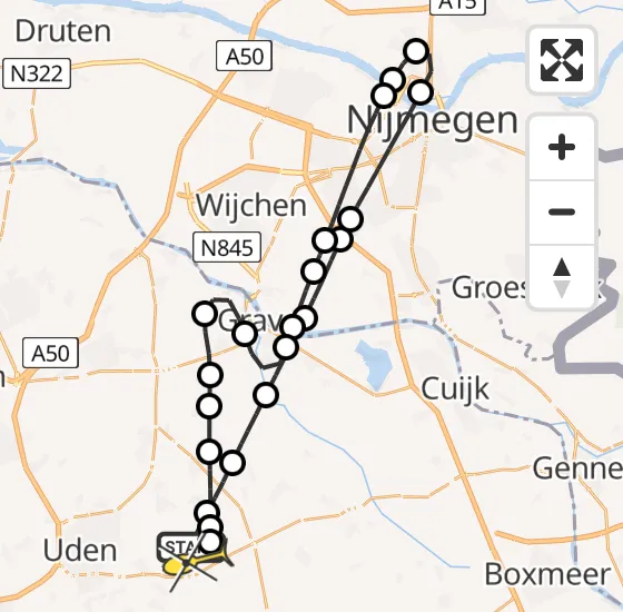 Vlucht Traumahelikopter PH-MAA van Vliegbasis Volkel naar Vliegbasis Volkel op zondag 27 oktober 2024 16:56